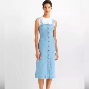Club Monaco Archival Denim A-Line Button Down Dress✨